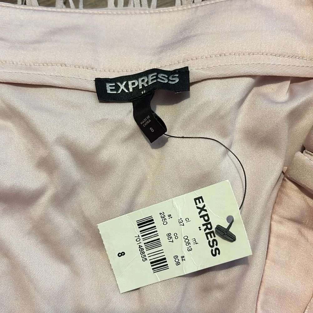NEW Express Y2K Pink Fringe Mini Skirt Size 8 Western Cowgirl NWT